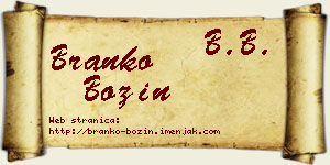 Branko Božin vizit kartica